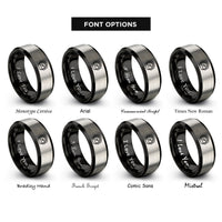 font options for inside engraving on black & gray boost gauge rings