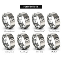 font options for inside engraving on silver boost gauge rings