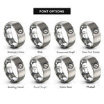 font options for inside engraving on silver boost gauge rings