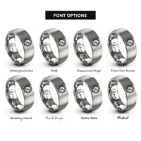 font options for inside engraving on silver boost gauge rings