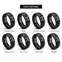 font options for inside engraving on black boot arrow rings