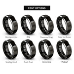 font options for inside engraving on black & gray boot compass rings