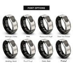 font options for inside engraving on black & grey boot compass rings