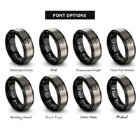font options for inside engraving on black & silver boots helmet rings