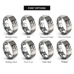 font options for inside engraving on grey boots helmet rings