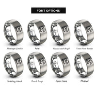 font options for inside engraving on grey boots helmet rings