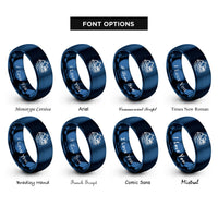 font options for inside engraving on blue bora bora rings