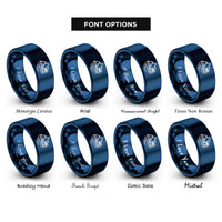 font options for inside engraving on blue bora bora rings