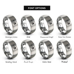 font options for inside engraving on grey bora bora rings