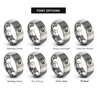 font options for inside engraving on grey bora bora rings