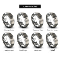 font options for inside engraving on grey bora bora rings