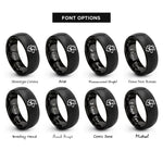 font options for inside engraving on black border collie rings