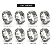 font options for inside engraving on gray border collie rings