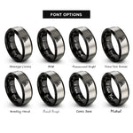 font options for inside engraving on black & gray borobudur rings