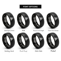 font options for inside engraving on black borobudur rings