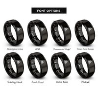 font options for inside engraving on black borobudur rings