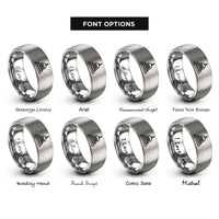 font options for inside engraving on grey borobudur rings