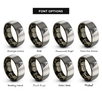 font options for inside engraving on gunmetal & grey borobudur rings