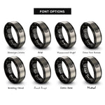 font options for inside engraving on black & silver borre style interlace rings