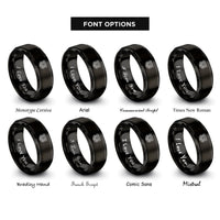 font options for inside engraving on black borre style interlace rings