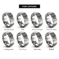 font options for inside engraving on gray borre style interlace rings