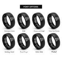 font options for inside engraving on black bos rings