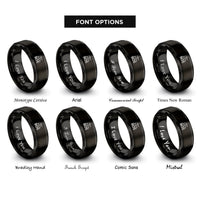 font options for inside engraving on black bos rings