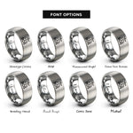 font options for inside engraving on gray bos rings