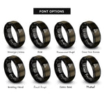 font options for inside engraving on gunmetal & black bos rings