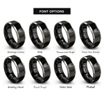font options for inside engraving on black & grey boston terrier rings