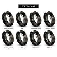 font options for inside engraving on black & grey boston terrier rings
