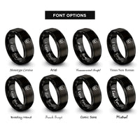 font options for inside engraving on black boston terrier rings