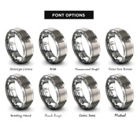 font options for inside engraving on silver boston terrier rings