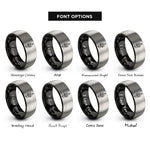 font options for inside engraving on black & gray bottle anchor rings