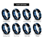 font options for inside engraving on blue & grey bottle anchor rings
