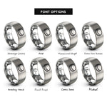 font options for inside engraving on gray bottle cap rings