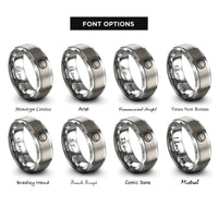 font options for inside engraving on silver bottle cap rings