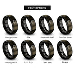 font options for inside engraving on gunmetal & black bottle cap rings