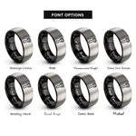font options for inside engraving on black & gray bottle opener rings