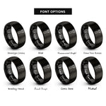 font options for inside engraving on black bottle opener rings