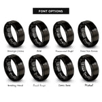 font options for inside engraving on black bottle opener rings