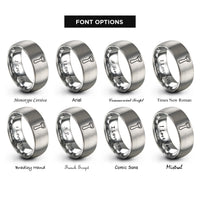 font options for inside engraving on gray bottle opener rings