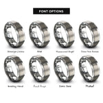 font options for inside engraving on silver bottle opener rings