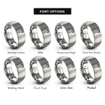 font options for inside engraving on silver bottle opener rings