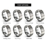 font options for inside engraving on silver bottle opener rings