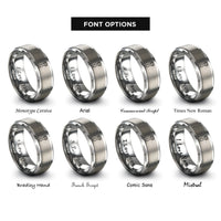 font options for inside engraving on silver bottle opener rings