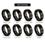 font options for inside engraving on gunmetal & black bottle opener rings