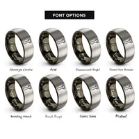 font options for inside engraving on gunmetal & gray bottle opener rings