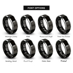 font options for inside engraving on black & gray bottle pourer rings