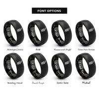 font options for inside engraving on black bottle pourer rings